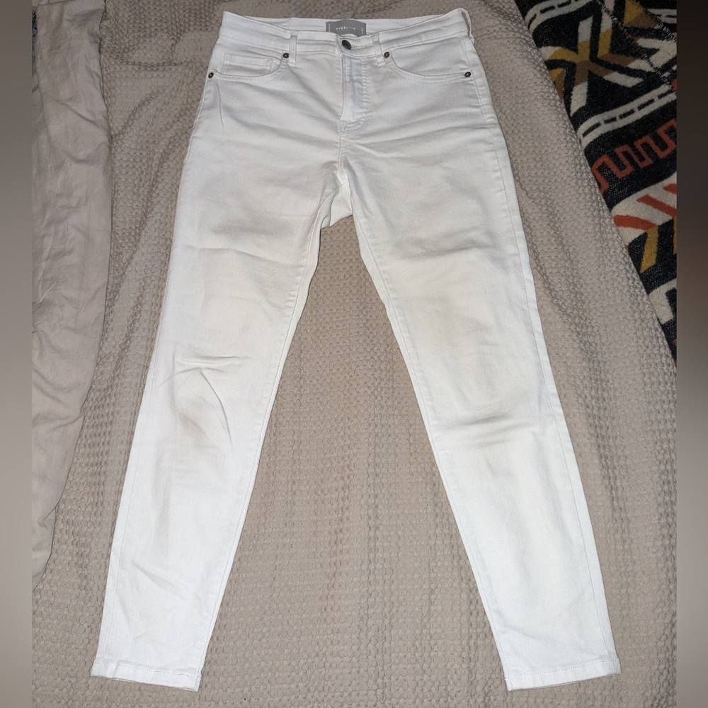 EVERLANE White Mid-Rise Skinny Ankle Jeans
